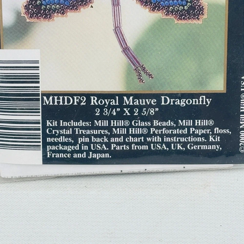 Mill Hill Royal‎ Mauve Dragonfly Pin Kit Counted Glass Bead MHDF2